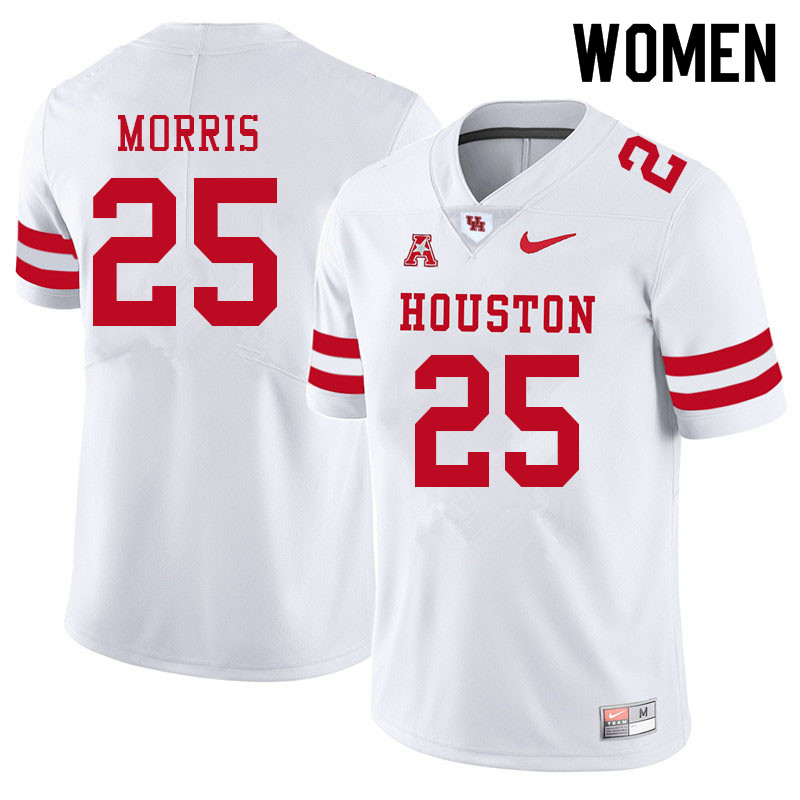 Women #25 Jamal Morris Houston Cougars College Football Jerseys Sale-White